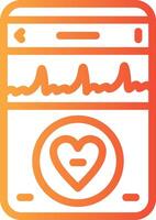 Heartbeat Linear Gradient Icon vector