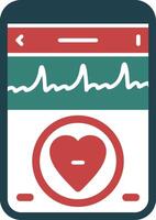 Heartbeat Glyph Two Color Icon vector