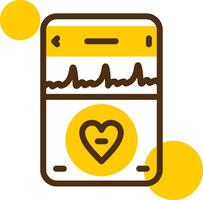 Heartbeat Yellow Lieanr Circle Icon vector