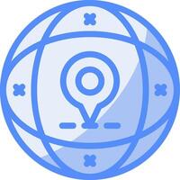 Globe Line Filled Blue Icon vector