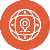 Globe Outline Circle Icon vector