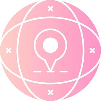 globo sólido multi degradado icono vector