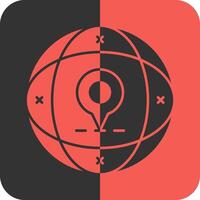 Globe Red Inverse Icon vector