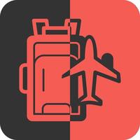 Backpack Red Inverse Icon vector