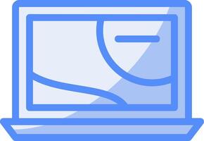 Laptop Line Filled Blue Icon vector