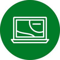 Laptop Outline Circle Icon vector