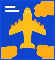 Plane Flat Two Color Icon vector