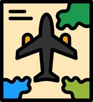 Plane Line Filled Icon vector