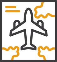 Plane Line Two Color Icon vector