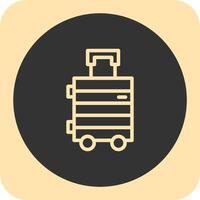 Suitcase Linear Round Icon vector