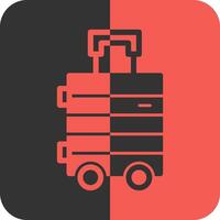 Suitcase Red Inverse Icon vector