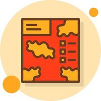 Map Filled Shadow Circle Icon vector