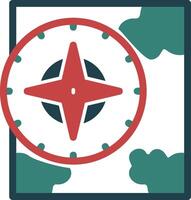 Compass Glyph Two Color Icon vector