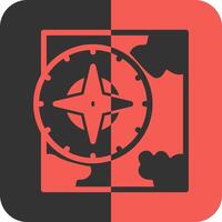 Compass Red Inverse Icon vector