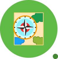 Compass Flat Shadow Icon vector