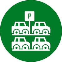 Uncovered parking Glyph Circle Icon vector