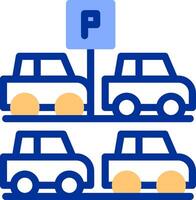 Uncovered parking Color Filled Icon vector