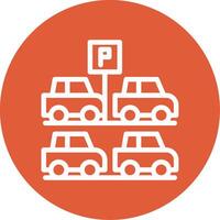 Uncovered parking Outline Circle Icon vector