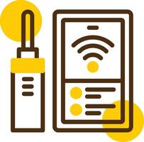 Wifi Connection Yellow Lieanr Circle Icon vector