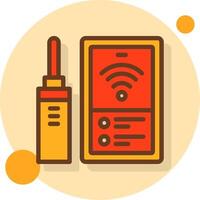 Wifi Connection Filled Shadow Circle Icon vector