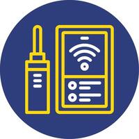 Wifi Connection Dual Line Circle Icon vector