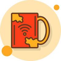 Coffee cup Filled Shadow Circle Icon vector