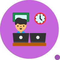 Co working space Flat Shadow Icon vector