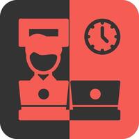 Co working space Red Inverse Icon vector