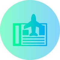 Airplane ticket Gradient Circle Icon vector