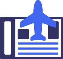 Airplane ticket Solid Two Color Icon vector
