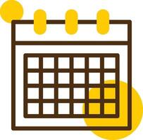 Calendar Yellow Lieanr Circle Icon vector