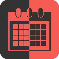 Calendar Red Inverse Icon vector