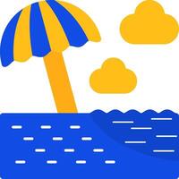 Beach umbrella Flat Two Color Icon vector