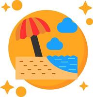 Beach umbrella Tailed Color Icon vector