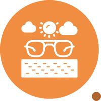 Sunglasses Glyph Shadow Icon vector