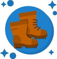 Hiking boots Tailed Color Icon vector