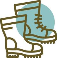 Hiking boots Linear Circle Icon vector