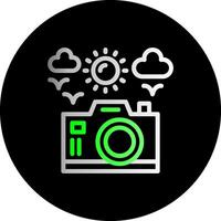 Camera Dual Gradient Circle Icon vector