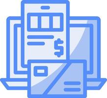 Money exchange Line Filled Blue Icon vector