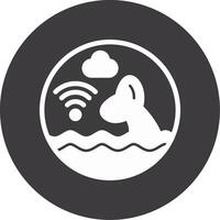 digital nómada logo glifo circulo icono vector