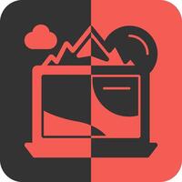 Work from anywhere Red Inverse Icon vector