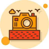 Travel blog Filled Shadow Circle Icon vector