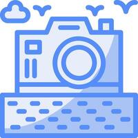 Travel blog Line Filled Blue Icon vector