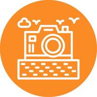 Travel blog Outline Circle Icon vector