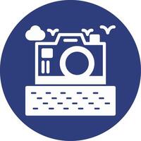 Travel blog Glyph Circle Icon vector