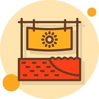 Beach towel Filled Shadow Circle Icon vector