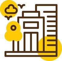 Cityscape Yellow Lieanr Circle Icon vector