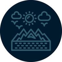 Mountains Line Multi color Icon vector