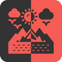 Mountains Red Inverse Icon vector