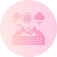 Mountains Gradient Circle Icon vector